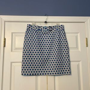 Blue and White Pencil Skirt